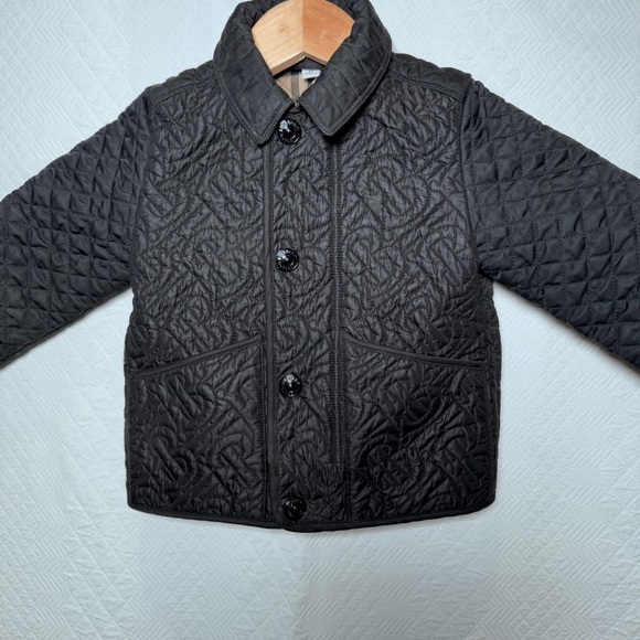 Kids Burberry Black with Trademark Plaid Quilted Jacket Size 2Y - Picture 4 of 16